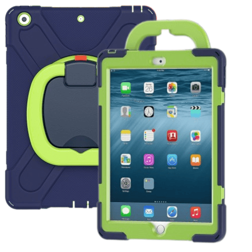 Fodral för iPad 10.2" 2021/2020/2019 (9:e/8:e/7:e generationen), Stöd 360, Marinblå/Grön