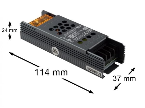 Slank PREMIUM 30W 24V modulær strømforsyning til LED Ecolight-transformer