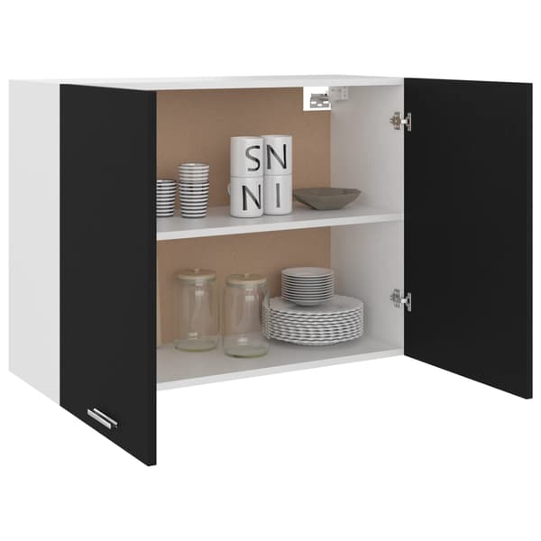 vidaXL vægskab sort 80x31x60 cm spånplade