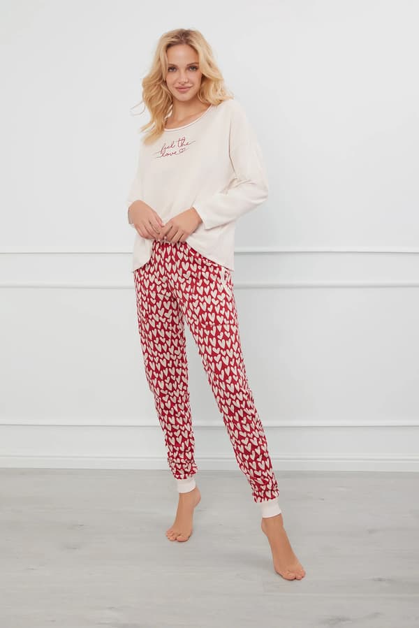 Evora dampyjamas långärmad, långbyxor XL