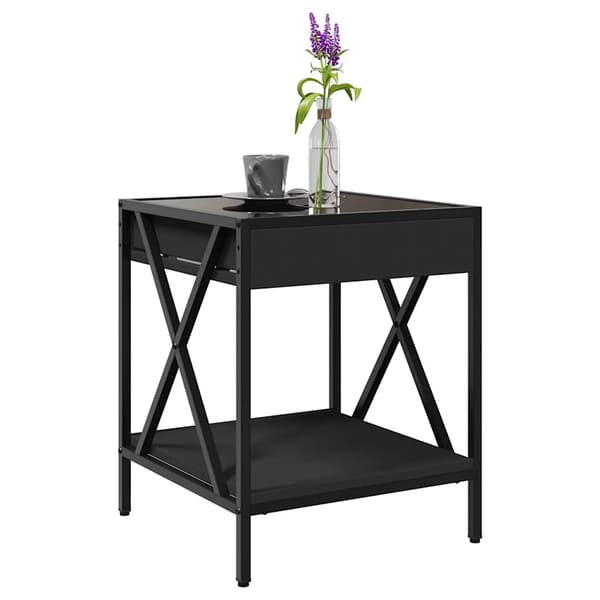 vidaXL Infinity LED sofabord sort 40x40x49 cm