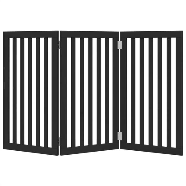 vidaXL foldbar hundegitter, 3 paneler, sort, 150 cm