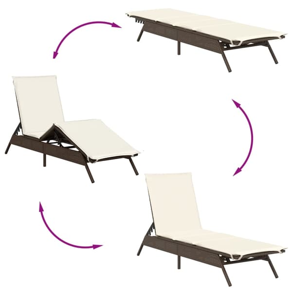 vidaXL Solstolar med bord, set om 2, brun, polyrotting