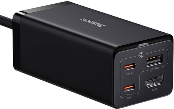 Baseus GaN5 Pro Vægoplader 2 x USB-C + USB + HDMI 67W Sort (CCGP110201)