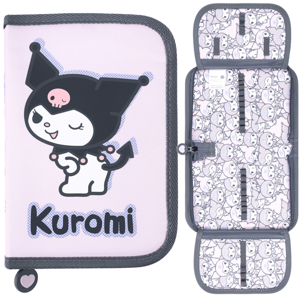 Kuromi Rosa Pennfodral med Dubbelflik, Litet