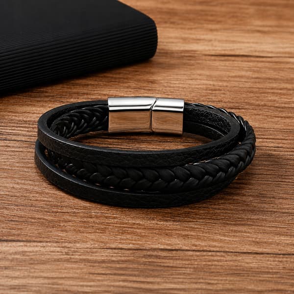 Herrarmband i läder, läderrem, armband 18-23 cm