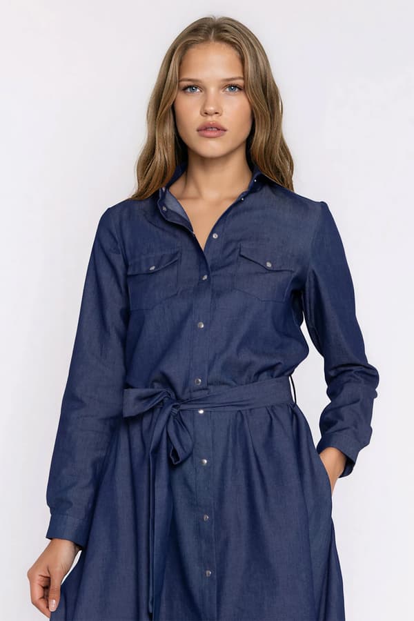Denim midiklänning 36