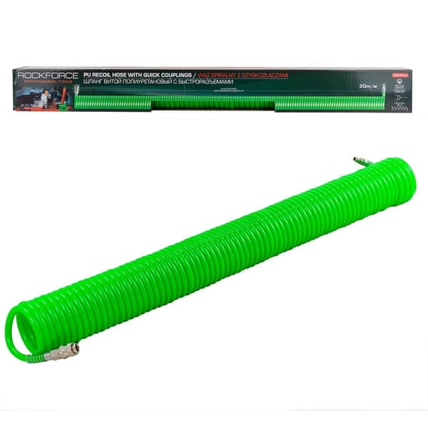 Spiralslang med snabbkopplingar 12x8mm 20m