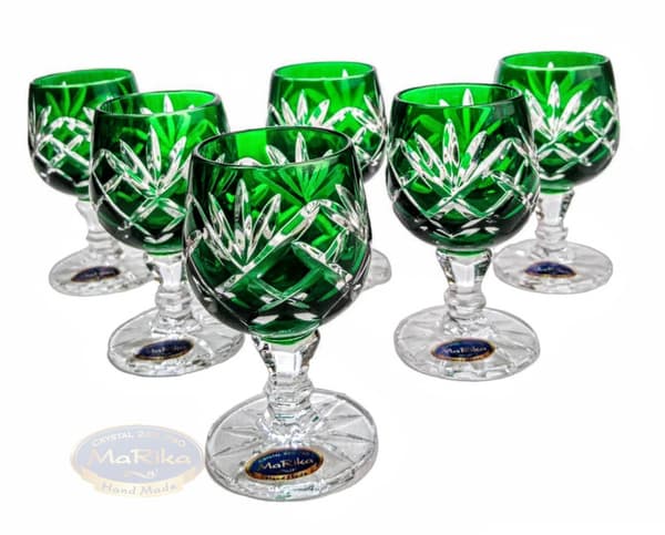 Smaragdkrystal vodkaglas 40 ml Ananas 6 stk.