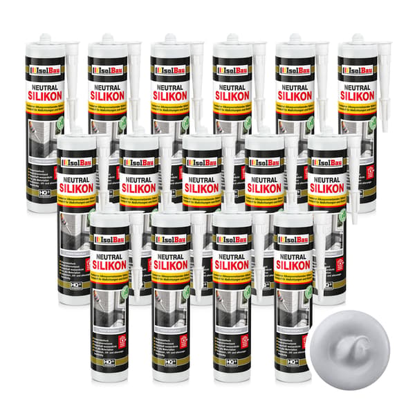 IsolBau Neutral Silikone Lysegrå Neutralsilikone 15 x 300ml