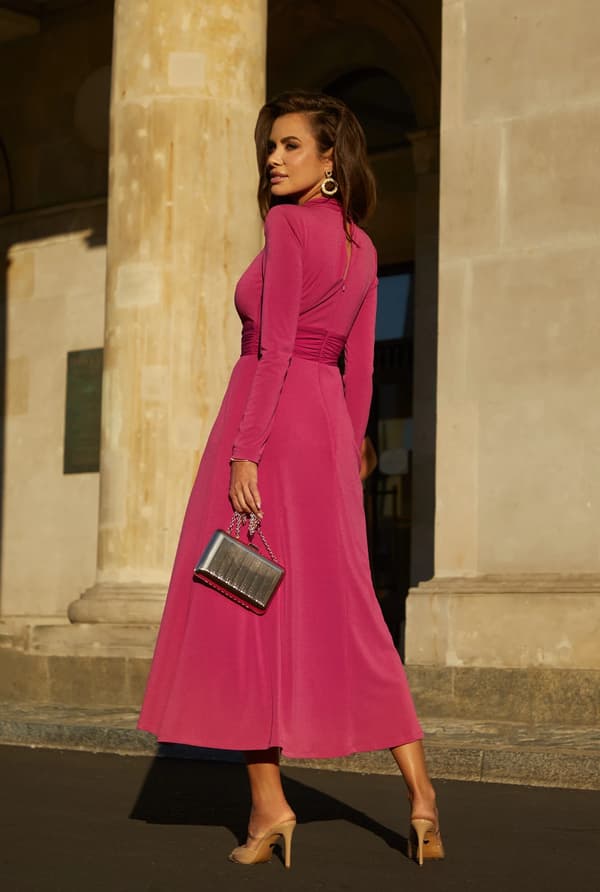 Urge - Elegant Fuchsia Midiklänning XL