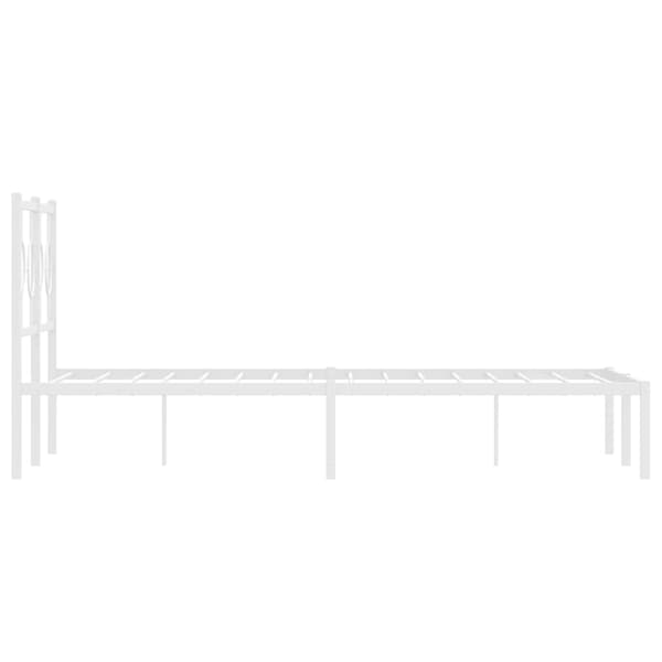 vidaXL metalsengestel med hovedgærde hvid 120x200 cm