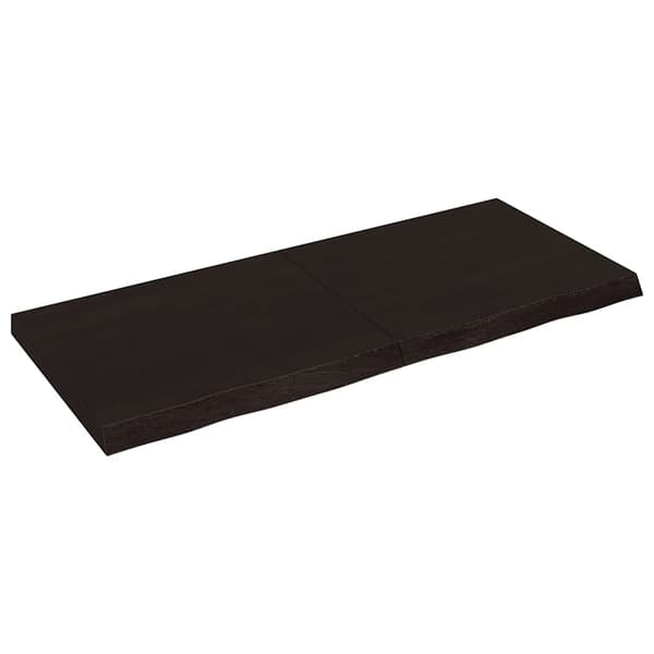 vidaXL hylde mørkebrun 140x60x(2-6) cm egetræsfinish