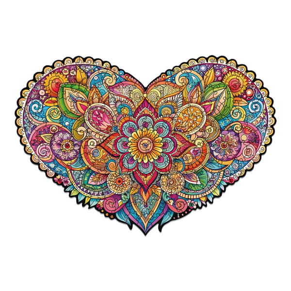 Træpuslespil. Mandala. Kærlighed