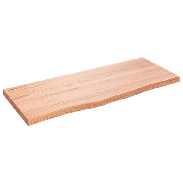 vidaXL bordplade lysebrun 100x40x(2-4)cm massivt egetræ
