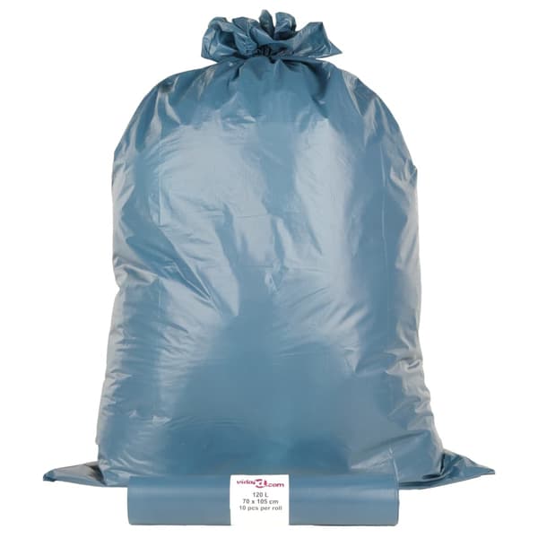 vidaXL Sopsäckar, 100 st, Blå, 120 L