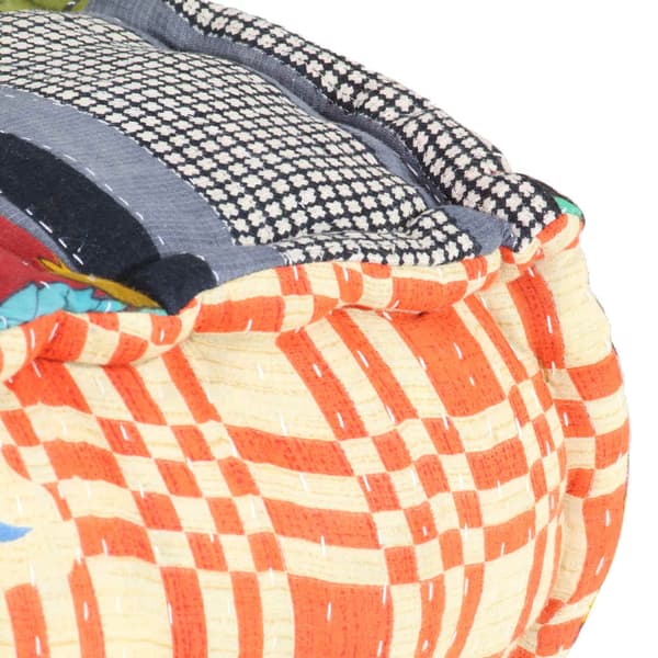 vidaXL Modulär sittpuff, lapptäcke, tyg