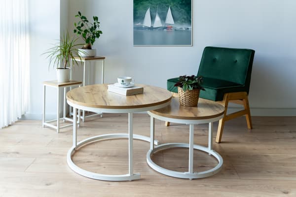 Galen Craft Hvide Loft Sofaborde Sæt med 2