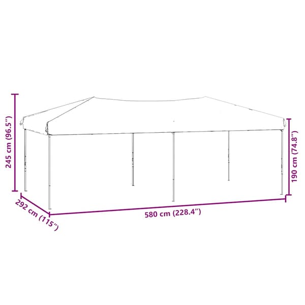 vidaXL foldbart festtelt med sider sort 3x6 m