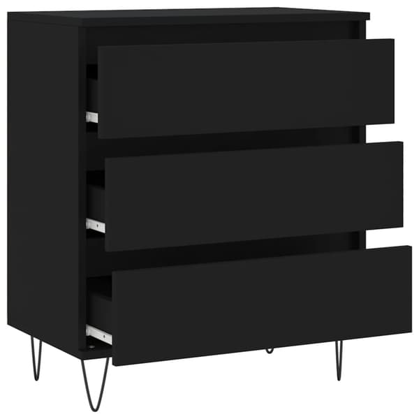 vidaXL kommode, sort, 60x35x70 cm, træbaseret materiale