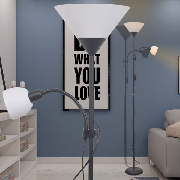 vidaXL gulvlampe, sort
