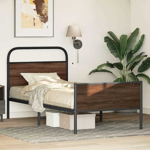 vidaXL Seng uden madras, 90x190 cm, brun eg
