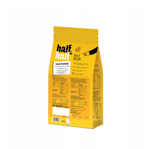 Half&Half Premium torrfoder för vuxna katter, nötkött, 2 kg