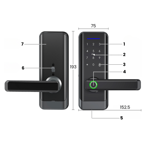 Elektroninen lukkokahva A233F TTLock