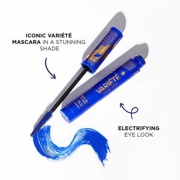 Förlängande och förtjockande mascara, blå