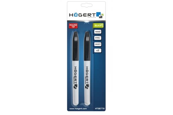 Hoegert permanenttitussi, musta, 2 kpl:n setti