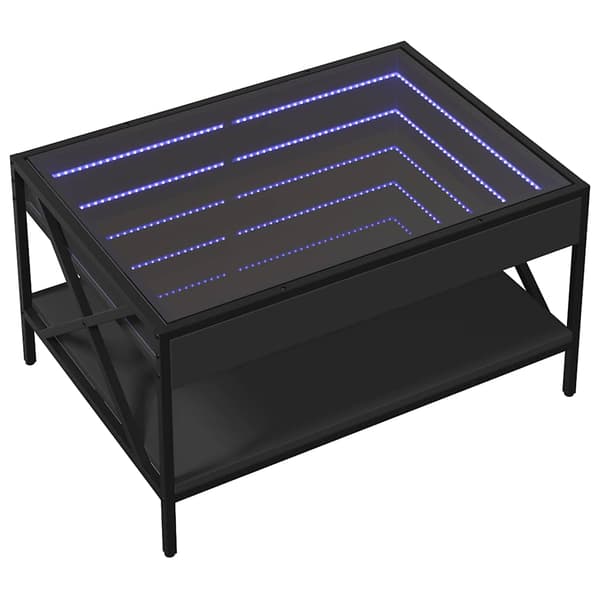vidaXL Infinity LED sofabord sort 70x50x38 cm