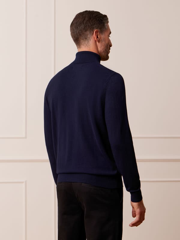 BRACKEN MARINEBLÅ TURTLENECK XL