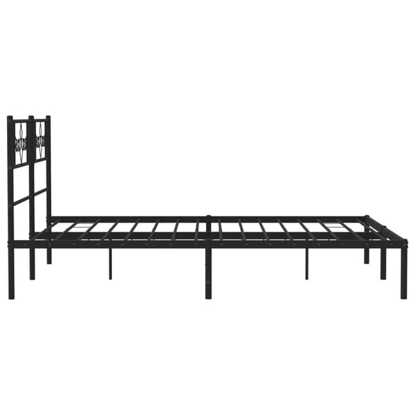 vidaXL metalsengestel med hovedgærde sort 120x190 cm