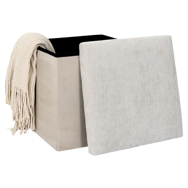 MAVI puf med opbevaringsfunktion, beige farve