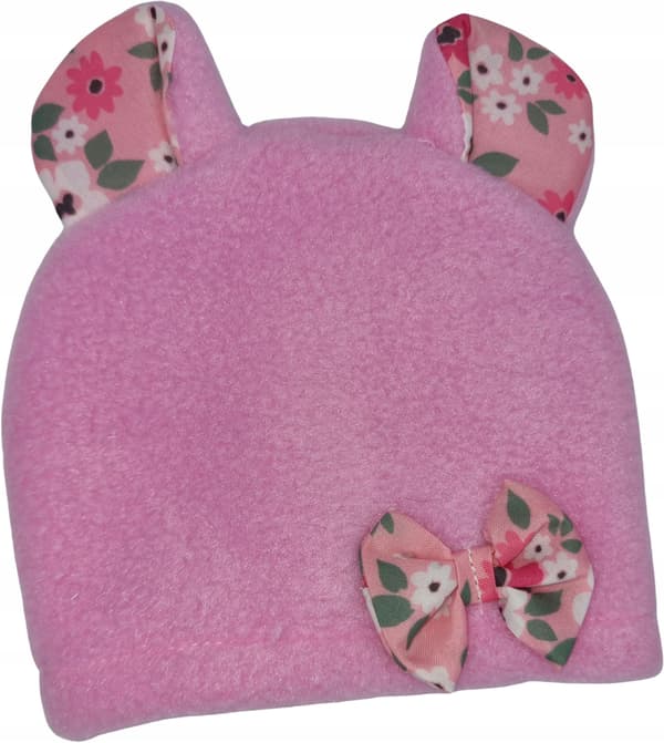 Vacker rosa sovsäck för en 45 cm docka med mössa.
