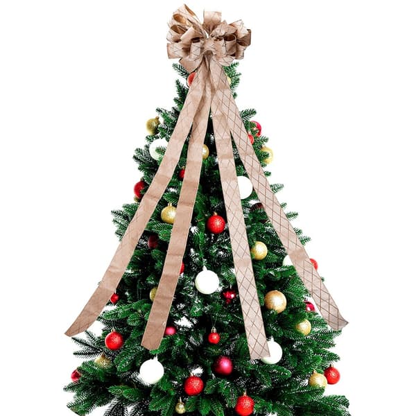 Dekorationsbåge för julgran beige 130x33 cm