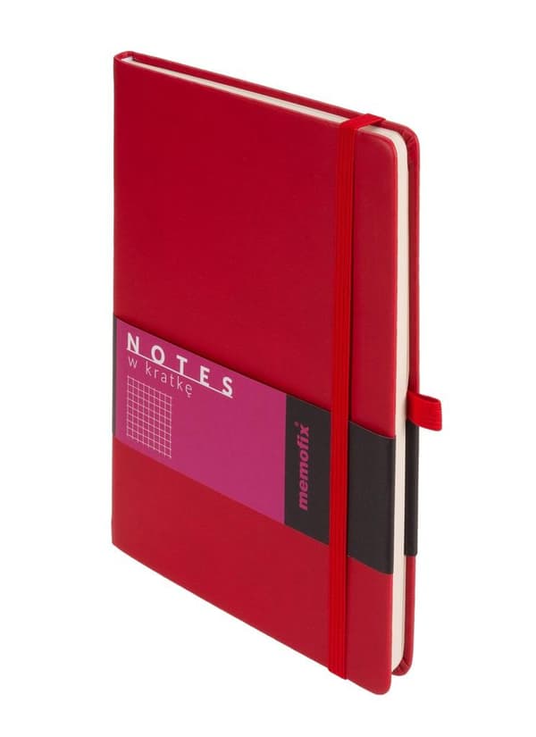 Memofix notesbog A5 kvadreret rød