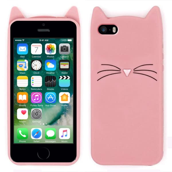3D CAT-cover til iPhone 5/5s, lyserød