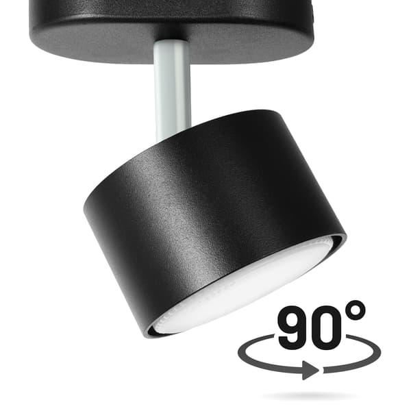 Heckermann 8795313A LED-kohdevalo musta 1 kpl pää