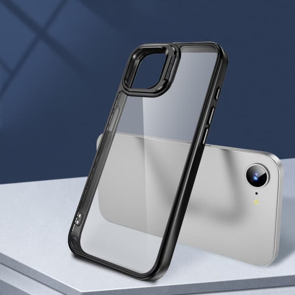 Fodral för iPhone 17e / 16e, Stativram, Transparent / Svart