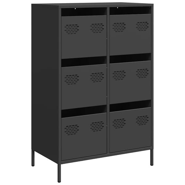 vidaXL skab, sort, 68x39x101,5 cm, stål