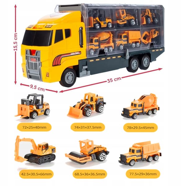 Tir Cargo trailer + 6 entreprenørkøretøjer U952