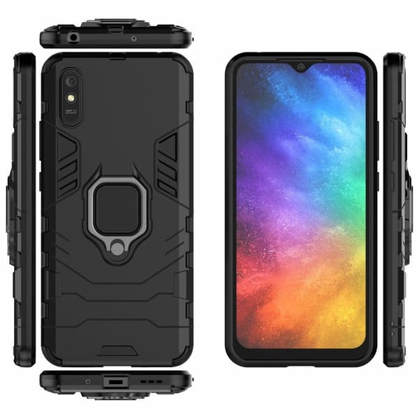 Fodral för Xiaomi Redmi 9A, Stödring, svart