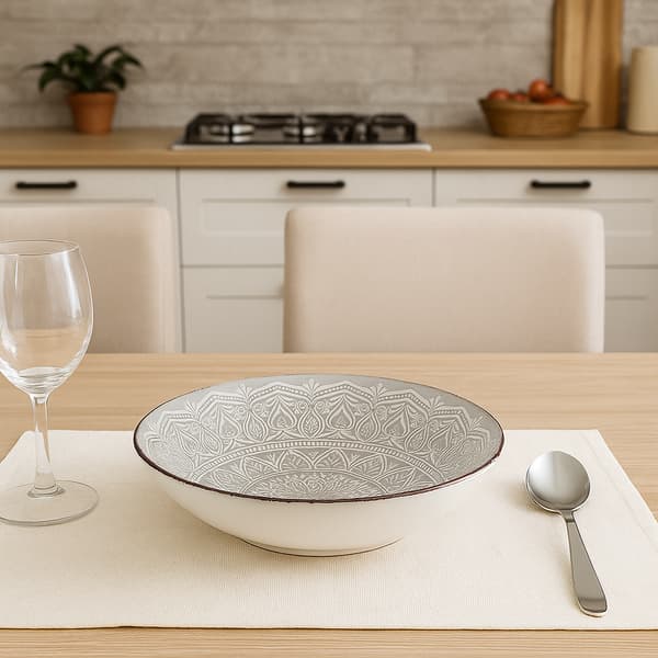 Dyb tallerken 20 cm MANDALA grå