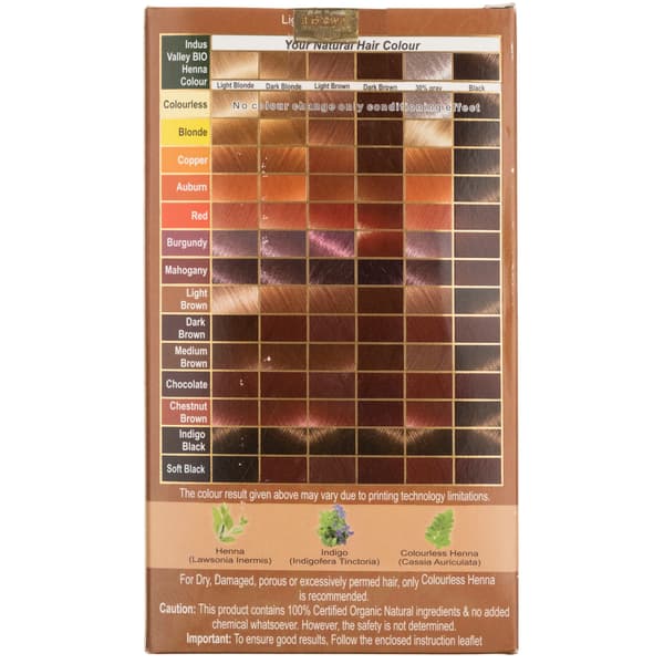 Indus Valley Henna-baseret hårfarve lysebrun - 100 g