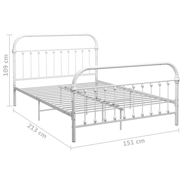 vidaXL Sängram vit metall 140 x 200 cm
