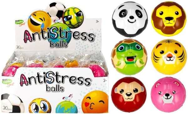 Antistressbold 6 cm Dyremix