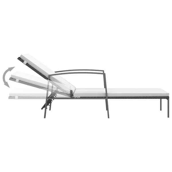 vidaXL liggestole med bord, sæt med 2, polyrattan, sort