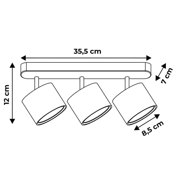 Heckermann 8795316A LED-kohdevalo musta 3 kpl päätä