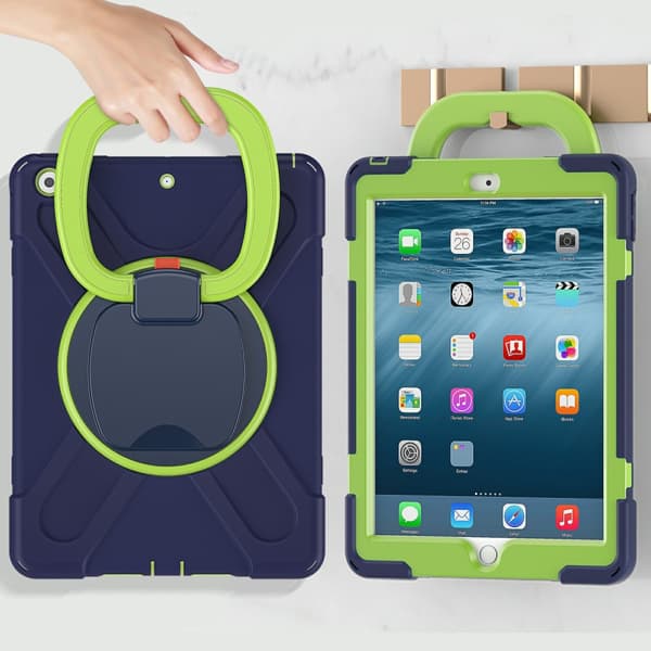 Fodral för iPad 10.2" 2021/2020/2019 (9:e/8:e/7:e generationen), Stöd 360, Marinblå/Grön
